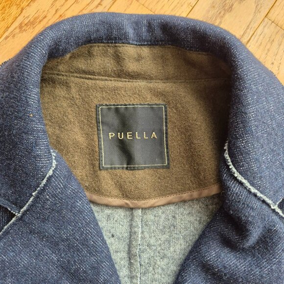 Puella Denim Look Knit Jacket Blazer Coat S/M - Picture 2 of 14